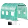 Walk-in Tunnel Greenhouse 9.58x6.43x6.23ft Galvanized Frame PE Cover White - Image 2