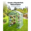 Walk-in Tunnel Greenhouse, 15 x 6.5 x 7 ft Portable Plant Hot House w/ Galvanized Steel Hoops, 1 Top Beam, Diagonal Poles, Zippered Door & 8 Roll-up Windows, White - Image 4