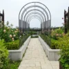 Metal Garden Arch L42.24'' x W17.52'' x H85.82'' Climbing Plants Support Rose Arch Outdoor Black - Image 4