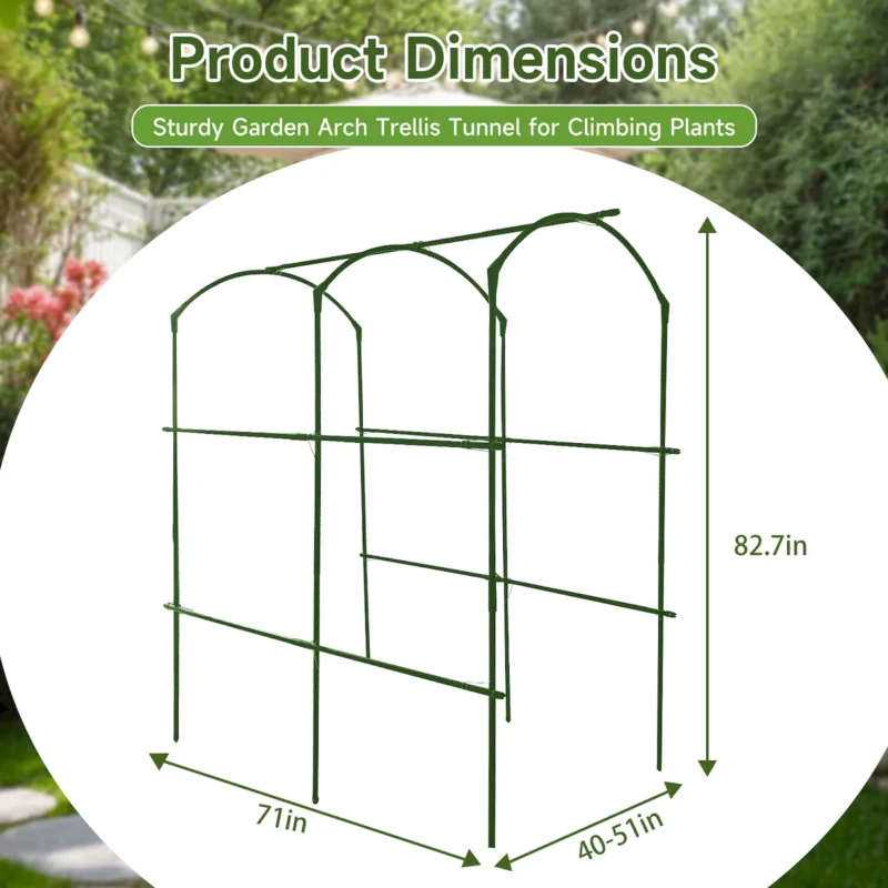 Heavy Duty 20mm Large Diameter Metal Cucumber & Loofah Trellis, U-Shape Garden Arch for Raised Bed, Climbing Vegetable Plant Support - Image 7
