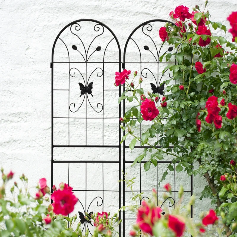 4 Pack Metal Garden Trellis 71" x 19.7" Rustproof Trellis for Climbing Plants Outdoor Flower Support Black - Image 14