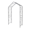 Metal Garden Arch L56.3'' x W16.93'' x H94.5'' Climbing Plants Support Rose Arch Outdoor Black - Image 8