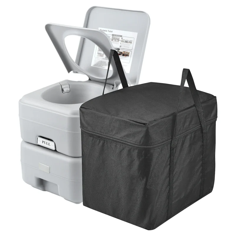 Portable Toilet for Camping, Porta Potty with Carry Bag, 5.3 Gal Waste Tank & 3.2 Gal Flush Tank, Push-Button Pressurized Flush Commode, Leak-proof and Odourless Travel Toilet for Camping Car  - Image 4