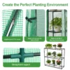 3 Tier Lean-To Portable Greenhouse, Heavy Duty Indoor Outdoor Garden Greenhouse with Wire Shelves, 2 Roll-Up Zipper Doors, Easy Assembly, 79"x39"x83", PE Weatherproof Cover - Image 3