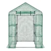 Walk-in Tunnel Greenhouse, 15 x 6.5 x 7 ft Portable Plant Hot House w/ Galvanized Steel Hoops, 1 Top Beam, Diagonal Poles, Zippered Door & 8 Roll-up Windows, White - Image 3