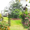 Metal Garden Arch L59'' x W17.71'' x H90.55'' Climbing Plants Support Rose Arch Outdoor Black - Image 6