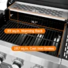 Propane Grill 3 Burner Barbecue Grill Stainless Steel Gas Grill with Side Burner and Cover for Outdoor BBQ, Camping - Image 7