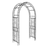 Metal Garden Arch L59'' x W17.71'' x H90.55'' Climbing Plants Support Rose Arch Outdoor Black - Image 5