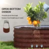Outsunny 8' x 2' x 1.4' Galvanized Raised Garden Bed Kit, Outdoor Metal Elevated Planter Box with Safety Edging, Easy DIY Stock Tank for Growing Flowers, Herbs & Vegetables, Brown - Image 10