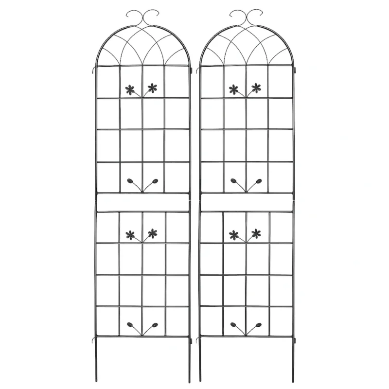 Metal Garden Trellis, 2 Pack Metal Trellis for Climbing Plants, Indoor/Outdoor Plant Trellis for Potted Plants, House Plants, Climbing Vines, Flowers and Vegetables, Lawn Garden Fence Decor Screen - Image 3