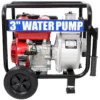 Gas Engine Powered Water Pump 3" inlet&outlet, Flow:264Gpm , 7HP Engine 212CC, EPA Certificated, 3in NPT Connector, 3in to 2in coupler 2in1, 50 ft Discharge Hose, 12 ft Suction Hose, Wheels and Handle  - Image 5