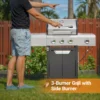 Propane Grill 3 Burner Barbecue Grill Stainless Steel Gas Grill with Side Burner and Cover for Outdoor BBQ, Camping - Image 5