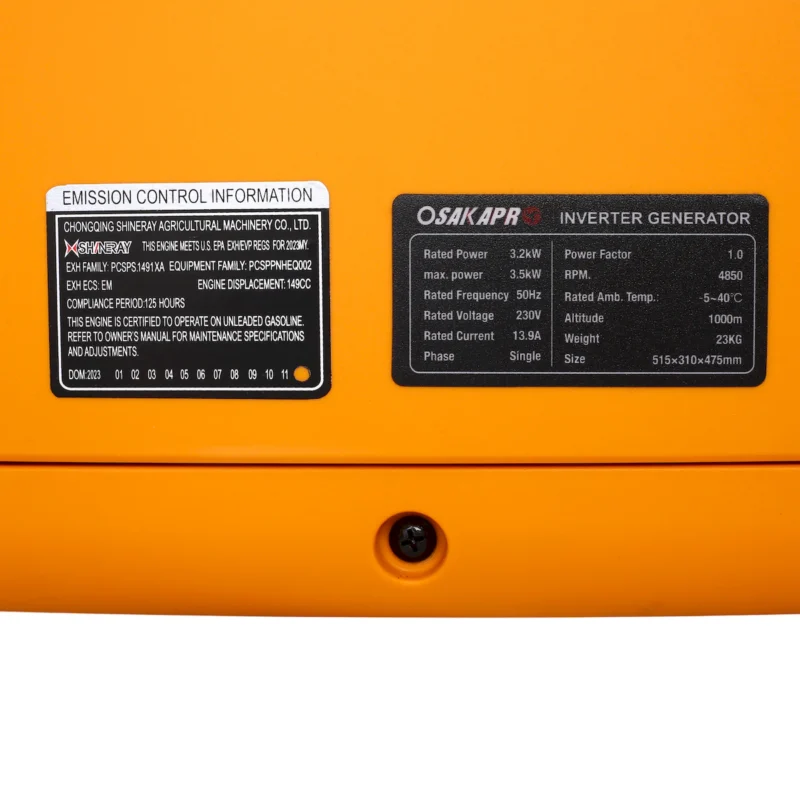 3500 Watt Portable Inverter Generator Gas Powered, EPA Compliant with CO SENSOR, Compact and Lightweight for Home Backup Power, Outdoor Camping, RV and Trailer  - Image 6