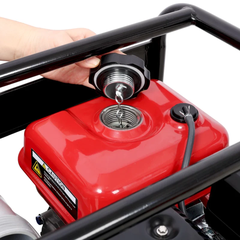 Gas Engine Powered Water Pump 3" inlet&outlet, Flow:264Gpm , 7HP Engine 212CC, EPA Certificated, 3in NPT Connector, 3in to 2in coupler 2in1, 50 ft Discharge Hose, 12 ft Suction Hose, Wheels and Handle  - Image 3