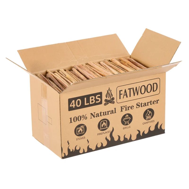 40 Lbs Fatwood Fire Starter Sticks, 100% Natural Kindling wood, Pine Firewood Firestarter for Campfire, Stove, Fireplace, Bonfires, Grill - Image 4
