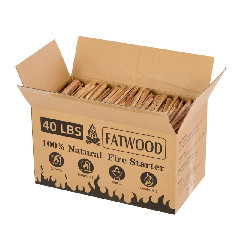 40 Lbs Fatwood Fire Starter Sticks, 100% Natural Kindling wood, Pine Firewood Firestarter for Campfire, Stove, Fireplace, Bonfires, Grill - Image 2