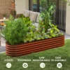 Outsunny 8' x 2' x 1.4' Galvanized Raised Garden Bed Kit, Outdoor Metal Elevated Planter Box with Safety Edging, Easy DIY Stock Tank for Growing Flowers, Herbs & Vegetables, Brown - Image 5