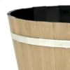 Resin Whiskey Barrel Planter Garden Flower Plant Pot 11.81 x 11.81 x 8.27 in - Image 3