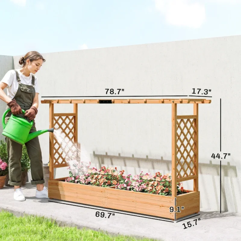 Wooden Planter Box,Trellis Planter,Raised Garden Bed - Image 3