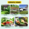 Walk-in Tunnel Greenhouse, 20 x 10 x 7 ft Portable Plant Hot House w/ Galvanized Steel Hoops, 3 Top Beams, Diagonal Poles, 2 Zippered Doors & 12 Roll-up Windows, Green - Image 10