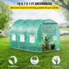 Walk-in Tunnel Greenhouse 9.58x6.43x6.23ft Galvanized Frame PE Cover White - Image 9