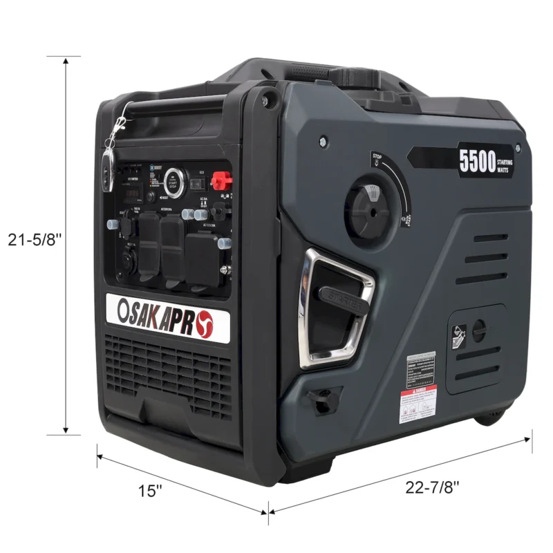 Super quiet Inverter Generator 5.5KW portable generator electric&remote start, foldable handle with wheels, 224cc 4 stroke EPA compliant, Gas&LPG Dual Fuel, With CO Sensor for more safety using  - Image 18