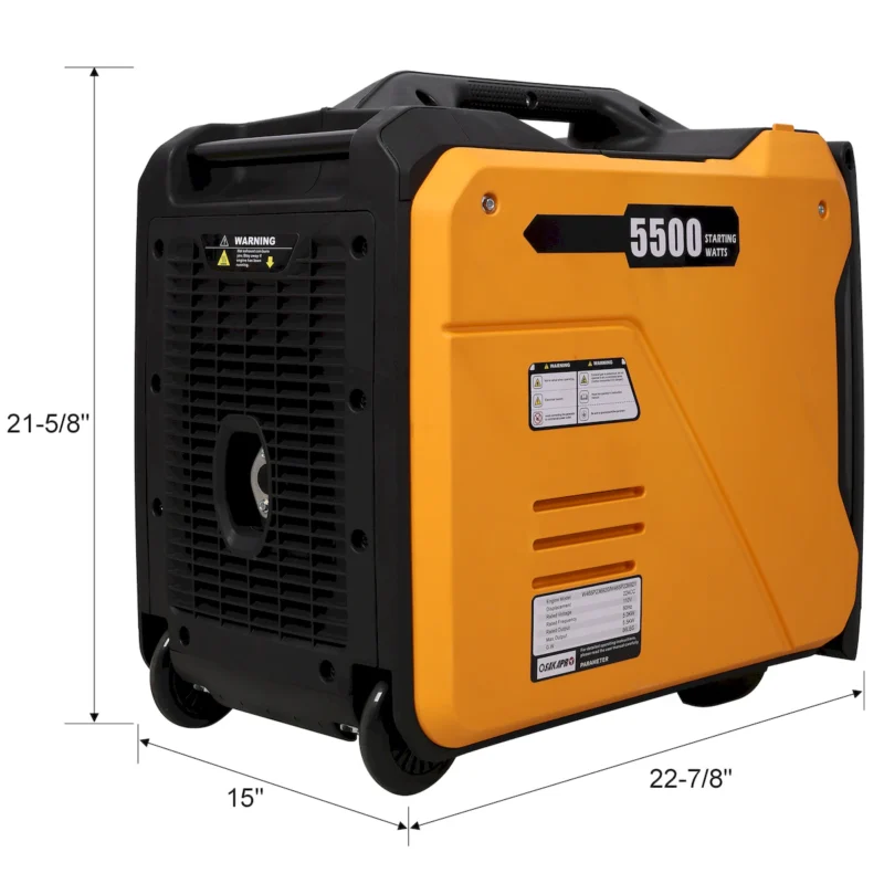 Super quiet Inverter Generator 5.5KW portable generator electric&remote start, foldable handle with wheels, 224cc 4 stroke EPA compliant  - Image 18