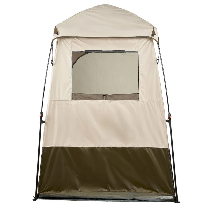 Camping Shower Tent, 1 Room, Foldable Privacy Tent Changing Room with Ground Stakes, Ropes, Carry Bag, and Crossbar, 210D Oxford Fabric with Silver Coating, for Camping, Beach, and Fishing - Image 8