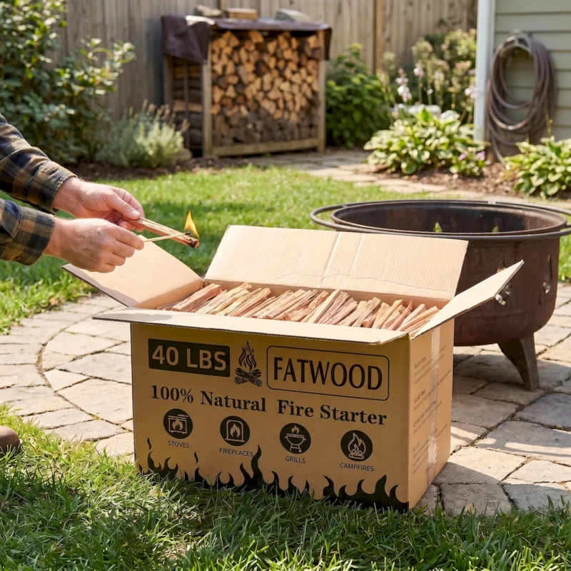 40 Lbs Fatwood Fire Starter Sticks, 100% Natural Kindling wood, Pine Firewood Firestarter for Campfire, Stove, Fireplace, Bonfires, Grill - Image 17