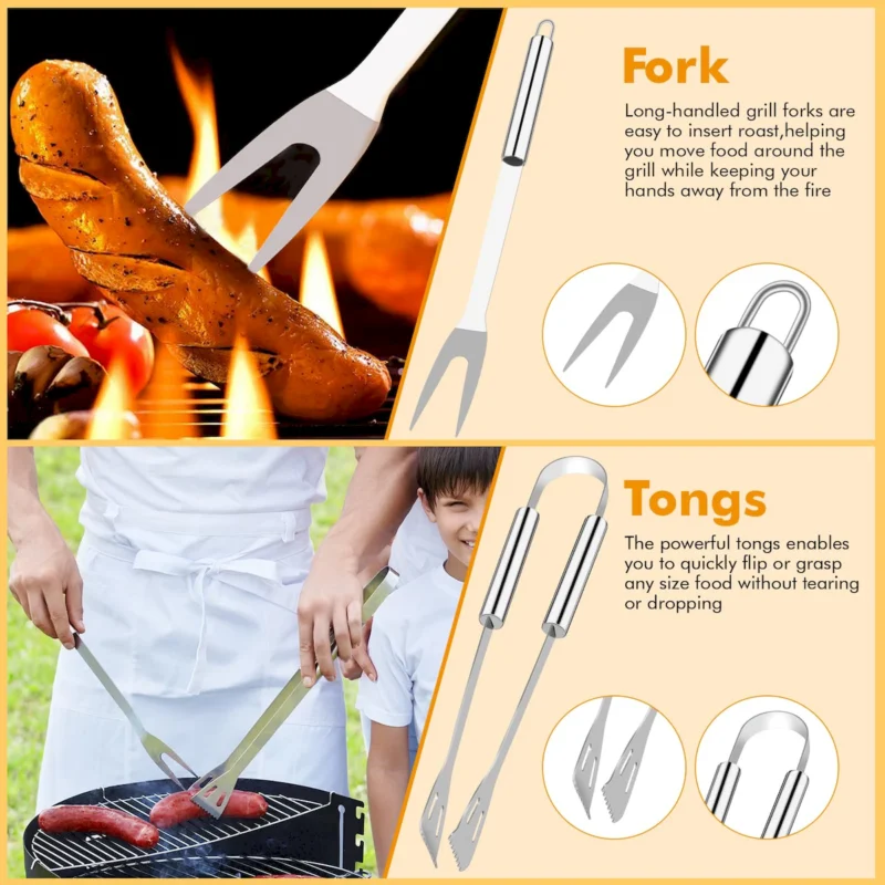 15 Pcs Stainless Steel Grill Utensils Set - Image 2