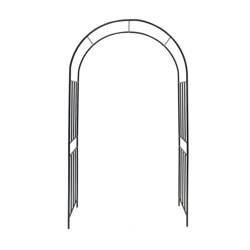Metal Garden Arch L42.24'' x W17.52'' x H85.82'' Climbing Plants Support Rose Arch Outdoor Black - Image 11
