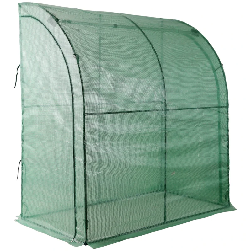 3 Tier Lean-To Portable Greenhouse, Heavy Duty Indoor Outdoor Garden Greenhouse with Wire Shelves, 2 Roll-Up Zipper Doors, Easy Assembly, 79"x39"x83", PE Weatherproof Cover - Image 11