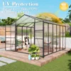 Newly marketed Gain height windproofaluminum greenhouse 10x12 FT Polycarbonate Greenhouse Raised Base and Anchor Aluminum Heavy Duty Walk-in Greenhouses for Outdoor Backyard in All Season - Image 10