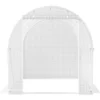 Walk-in Tunnel Greenhouse, 12 x 7 x 7 ft Portable Plant Hot House w/ Galvanized Steel Hoops, 1 Top Beam, Diagonal Poles, Zippered Door & 6 Roll-up Windows, Green  - Image 7