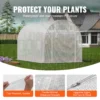Walk-in Tunnel Greenhouse 19.36x9.68x7.4ft Galvanized Frame PE Cover Green - Image 9