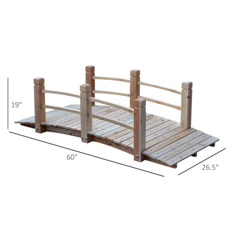 Wooden Garden Bridge Arc Footbridge - Image 4