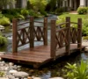 Garden Bridge,Wooden Garden Bridge Footbridge for Backyard Ponds, Creeks, Streams - Image 7