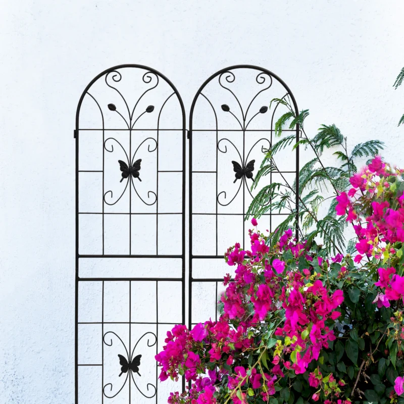 4 Pack Metal Garden Trellis 71" x 19.7" Rustproof Trellis for Climbing Plants Outdoor Flower Support Black - Image 8