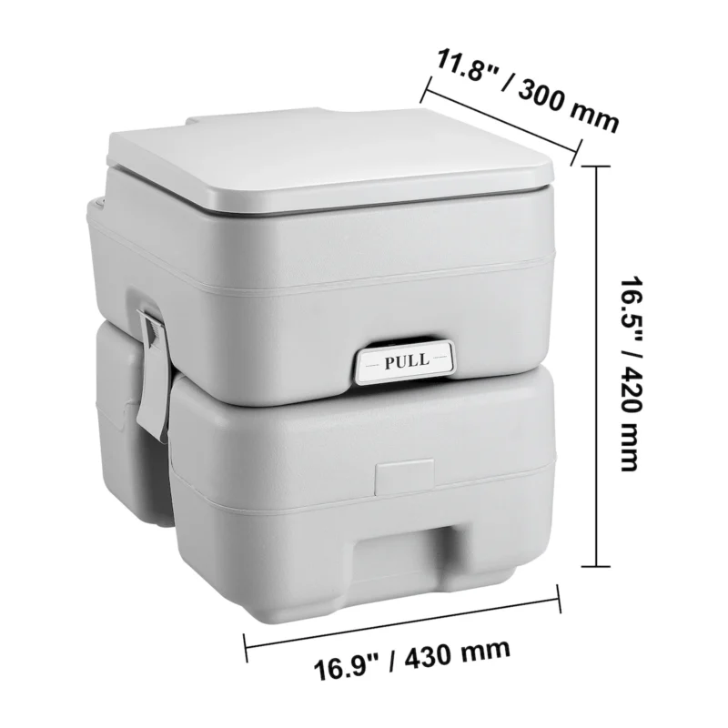 Portable Toilet for Camping, Porta Potty with Carry Bag, 5.3 Gal Waste Tank & 3.2 Gal Flush Tank, Push-Button Pressurized Flush Commode, Leak-proof and Odourless Travel Toilet for Camping Car  - Image 12