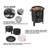 Outdoor double-layer grill, charcoal wood fired braising and smoking stove  - Image 10
