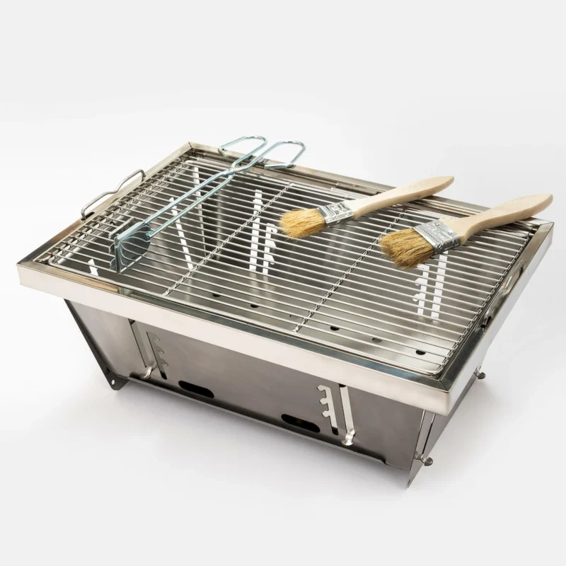 Folded portable BBQ outdoor charcoal barbecue set for picnic patio camping - Image 8