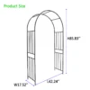 Metal Garden Arch L42.24'' x W17.52'' x H85.82'' Climbing Plants Support Rose Arch Outdoor Black - Image 10