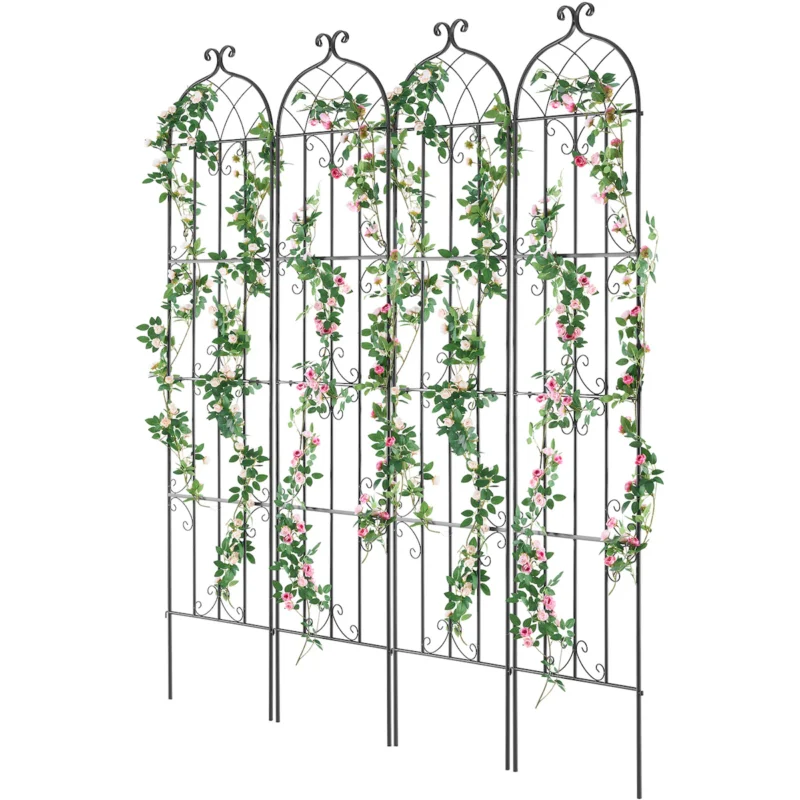 4 Packs Metal Garden Trellis for Climbing Plant Support 87x20 in Rustproof - Image 3