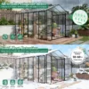 Newly marketed Gain height windproofaluminum greenhouse 10x12 FT Polycarbonate Greenhouse Raised Base and Anchor Aluminum Heavy Duty Walk-in Greenhouses for Outdoor Backyard in All Season - Image 9