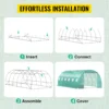 Walk-in Tunnel Greenhouse, 20 x 10 x 7 ft Portable Plant Hot House w/ Galvanized Steel Hoops, 3 Top Beams, Diagonal Poles, 2 Zippered Doors & 12 Roll-up Windows, Green - Image 8