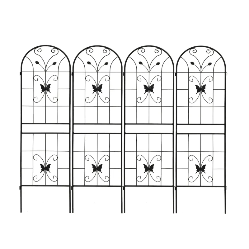 4 Pack Metal Garden Trellis 71" x 19.7" Rustproof Trellis for Climbing Plants Outdoor Flower Support Black - Image 7