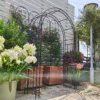 Metal Garden Arch L59'' x W17.71'' x H90.55'' Climbing Plants Support Rose Arch Outdoor Black - Image 14