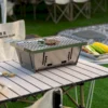 Folded portable BBQ outdoor charcoal barbecue set for picnic patio camping - Image 7