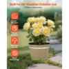 Resin Whiskey Barrel Planter Garden Flower Plant Pot 11.81 x 11.81 x 8.27 in - Image 5