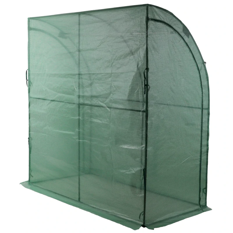 3 Tier Lean-To Portable Greenhouse, Heavy Duty Indoor Outdoor Garden Greenhouse with Wire Shelves, 2 Roll-Up Zipper Doors, Easy Assembly, 79"x39"x83", PE Weatherproof Cover - Image 9